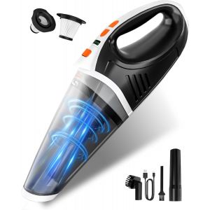 Aspirateur &agrave; Main, Aspirateur Voiture Puissant sans Fil avec 2 Modes de Vitesse, Mini Aspirateurs Rechargeable avec Lumi&egrave;res LED, Aspirateur Main 5 en 1 &iquest; Maison, Bureau, Voiture, Animaux - Neuf