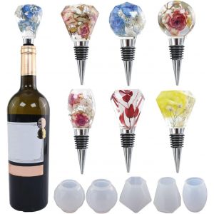 Silicone Pour Moulage,Epoxy Resin Kit Complet, Moule Resine Epoxy, 10 Pièces Diy Bouchon De Vin Moulessilicone Resine Epoxy,Kit Resine Epoxy Complet Débutant. - Neuf
