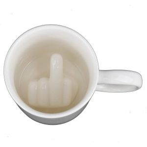 Eryi-Tasse Amusante En Céramique Thé Café Avec Dessins 3d Intérieurs Doigt D'honneur Mug 3d Poisson D'avril - Neuf