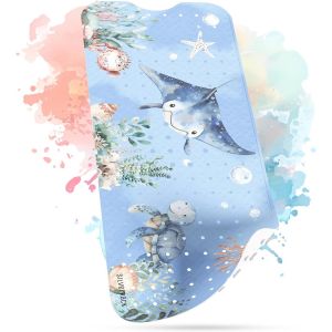 KALANKA-Tapis de bain antidérapant pour enfant [100 x 40 cm] ¿ Tapis antidérapant pour baignoire sans BPA ¿ Tapis de bain pour enfants ¿ Pour bébé et enfant ¿ Tapis antidérapant ¿ Raies du monde - Neuf