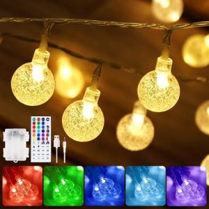 Lbgwp60-30 Led Multicolores Pour Extérieur Batterie Et Port Usb Étanche Multicolore Fonction Minuterie Éclairage Extérieur Pour Jardin Et Chambre D'enfant Décoration - Neuf
