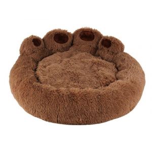 Panier Moelleux Pour Chiens Et Chats De 55 Cm &iquest; Coussin Chaud Et Apaisant Avec Dessous Antid&eacute;rapant, Couleur Caf&eacute; - Neuf