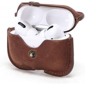 Family AirPods Pro 3 Protective Case, Shockproof Leather Earphone Case Compatible with AirPods Pro 3 with Key Hook (Brown) - Neuf