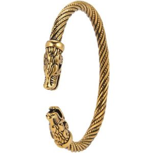 Bracelet Viking En Acier Inoxydable Avec Tête D'animal - Bijou Vintage À Vis - Pour Homme - Neuf