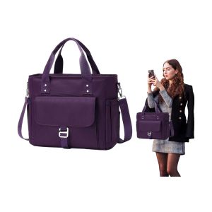 Sac isotherme pour le travail et l'&eacute;cole, grand cabas avec bandouli&egrave;re, violet - Neuf
