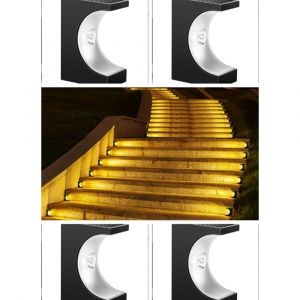Lampes Solaires D'escalier Ext&eacute;rieures &Agrave; Lumi&egrave;re Chaude - &Eacute;clairage Solaire Facile &Agrave; Installer 4 Pack - Neuf