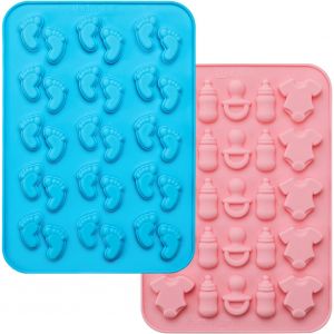 KAL-Lot De 2 Moules En Silicone En Forme De Pieds De Bébé - Décoration De Gâteau - Moule À Pralines - Pour Fête Prénatale - Neuf