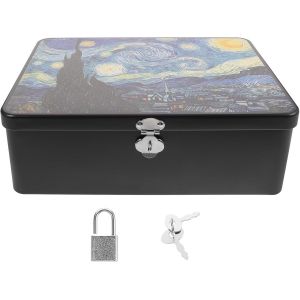 lbgwp60-Boîte De Rangement Rectangulaire En Fer Blanc Avec Cadenas,Style Rétro,Pour La Maison, La Cuisine, Le Bureau, Le Chocolat, Les Bonbons, Le Thé, Le Café, Les Bijoux, Les Photos - Neuf