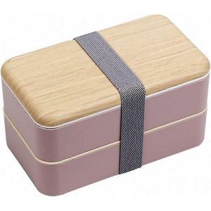 Boîte À Lunch,Boîte À Bento Pour Enfants,Boîte À Bento 800 Ml Avec Bento Enfant Double Couche Et Couverts (Rose) - Neuf