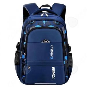 C Sac &agrave; dos scolaire 46x32x18cm sac d'&eacute;cole pour &eacute;tudiants l&eacute;ger et de grande capacit&eacute; avec pochette pour trolley bleu cartable - Neuf