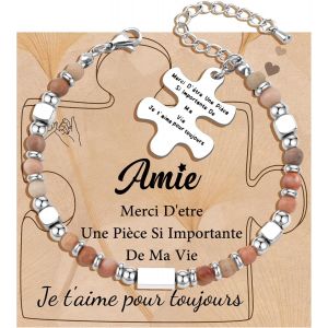 Eryi-Cadeau Pour Femme Bracelet Pierres Naturelles Femme Original Cadeau Ado Fille Cadeaux Noel Femme Cadeau Anniversaire Bracelet Puzzle Cadeau Pour Mamie Maman S?ur Amie Collègues - Neuf