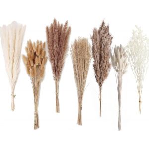 Kalanka-Décoration De Pampas Séchée, 128 Pièces De Pampas Avec Des Fleurs De Queue De Lapin, Bouquet De Roseaux Pour Mariage, Fleurs Bohèmes, Décoration De Table De Maison, Fête Rustique De Ferme - Neuf