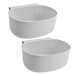 Lot De 2 Coupelles De Collecte Pour D&eacute;chets Cuisine - Poubelles Murales Pratiques - Syst&egrave;me De Suspendre Bac Poubelle Innovant - Id&eacute;al Pour Plan De Travail, Cuisine, Chambre,Gris - Neuf
