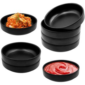 Kalanka-8 Pi&egrave;ces Bols &Agrave; Sauce,Mini Bols &Agrave; Trempette,Soucoupes &Agrave; Trempette,B&ouml;ls &Agrave; Tapas Et Sauces,Coupelle Aperitif Pour Desserts Ketchup Snacks Toutes Sortes D'&eacute;pices Condiment (Noir) - Neuf