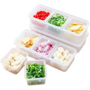 Letnerny-3 Pcs Boîte De Conservation Divisée Avec Couvercle, 9 Compartiments, Drainable Plateau De Service Divisé Avec Colanders Amovibles, Meal Prep Containers Pour Bonbons, Fruits, Légumes Et Ingré - Neuf