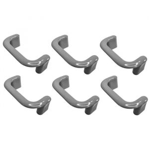 6x Poign&eacute;e de meuble entraxe 64mm plastique placard porte cuisine armoire tiroir, gris - Neuf