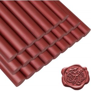 24 Pi&egrave;ces B&acirc;tons De Cire &Agrave; Cacheter, B&acirc;ton De Sceau De Cire Pour Pistolet &Agrave; Colle, B&acirc;ton De Cire Rouge Vin Vintage, Pour Les Invitations De Mariage, Les Timbres, Lettre(Rouge) - Neuf