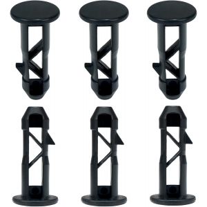 Lot de 3 paires de goupilles de charni&egrave;re en plastique noir pour poubelles &agrave; roulettes d'ext&eacute;rieur de 240 litres - Neuf