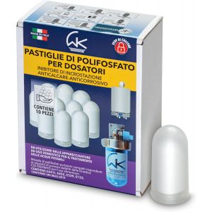 MEVRONISSHOP-Polyphosphates pour chaudi&egrave;re, recharge universelle de 10 pastilles de poudre concentr&eacute;e pour filtration d'eau, agit comme anticalcaire et anti-corrosif - Neuf