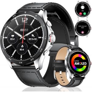 Montre Connectée Homme Avec 400mah/1.43"" Amoled,Montre Connecté Avec Moniteur Fréquence Cardiaque Podomètre Fitness Tracker Smartwatch Pour Ios Android - Neuf