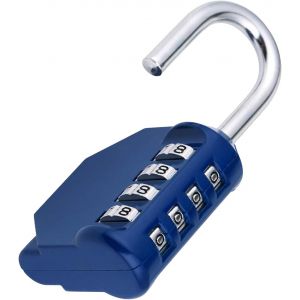 Cadenas à code extérieur (bleu), cadenas à code pour casier, cadenas à 4 chiffres pour salle de sport, vestiaire, université, armoire d'école, jeu d'évasion, abri de jardin extérieur - Neuf