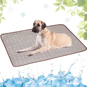 Tapis Rafraichissant Chien Portable, Tapis Rafraichissant Animaux De Compagnie Lavable, Tapis Rafraîchissant Chien, Tapis Chien Auto-Refroidissant Pour L'été(Café,100x150cm) - Neuf