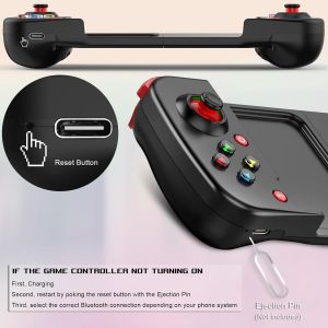 Mobile Game Controller Pour Android,Iphone,Pc Avec M1/M2 Programmable,Contr&ocirc;leur De T&eacute;l&eacute;phone Pour Iphone 14,13,12,11,Samsung Galaxy,Xiaomi,Oppo,Realme,Huawei,Vivo & More (Rose P&acirc;le) - Neuf
