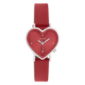Montre-Bracelet Analogique Rouge Pour Femme «&nbspoozoo &nbsp» (Oozoo ), Bracelet En Cuir. Uoc11448 - Neuf