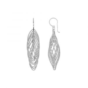 Boucles D'oreilles Argent Diamanté Rhodié Allégro - Neuf