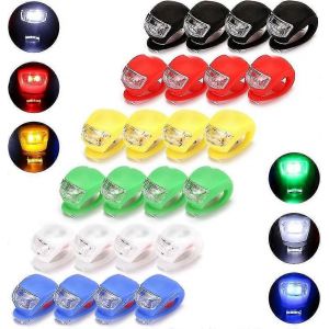 16/24pcs Led Bike Light,Clip On Bicycle Lights,Ensemble De Lumière De Vélo Led En Silicone Avant Et Arrière,Sécurité De Feu Arrière De Phare De Vélo Étanche Pour La Nuit Ridi - Neuf