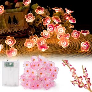 KAL-Lumineuse Led En Fleurs De Cerisier, 5 M 50 Leds Guirlande Lumineuse En Fleurs De Cerisier, Guirlande De Fleurs À Piles, Led Guirlande Lumineuse Rose, Pour Intérieur, Jardin, Mariage - Neuf