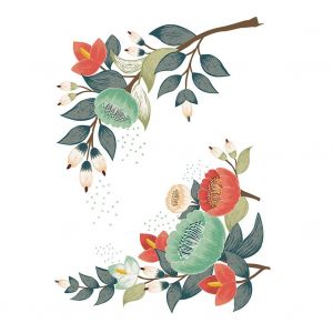 Hjlian Autocollant Mural Amovible A Motif Floral Pour Fenetre, Refrigerateur, Armoire, Decoration D'interieur (C) - Neuf