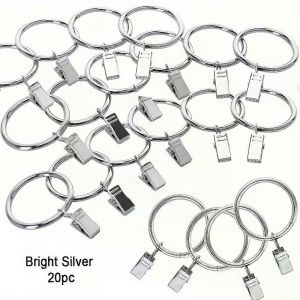 Pinces &agrave; rideaux en m&eacute;tal mat de qualit&eacute; sup&eacute;rieure avec anneaux Conception en acier inoxydable magnifiquement polie et antirouille pour une forte capacit&eacute; portante - Neuf