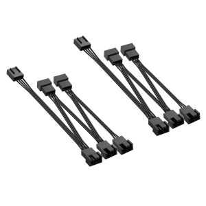 2 PCS 4 broches/3 broches PWM châssis ventilateur Splitter Cable 4 broches/3 broches 1 femelle à 5 mâle PC refroidissement répartiteur d'alimentation câble d'extension(1 à 5) - Neuf