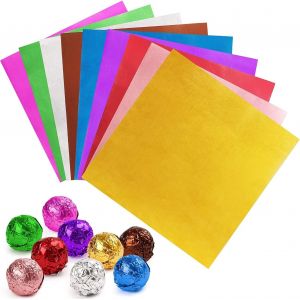 Subzonal-Emballage En Aluminium Chocolat, 800pcs Feuille Papier Bonbon Au Chocolat, Emballage De Bonbons Au Chocolat, Papier Chocolat En Feuille, P&acirc;ques, 10x10 Cm, 8 Couleurs - Neuf