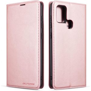 SJZG-Coque Pour Samsung Galaxy A21S, Housse En Cuir Premium Pu Portefeuille Etui, [Fentes Pour Cartes] [Fermoir Magn&eacute;tique] [Stand Fonction] Flip Coque Pour Samsung Galaxy A21S - Or Rose - Neuf
