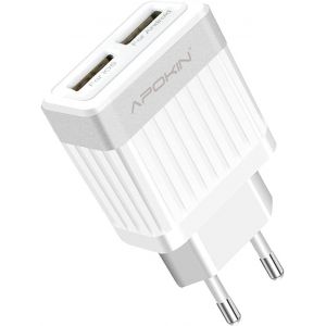 Chargeur pour t&eacute;l&eacute;phone Portable ou Tablette Ultra Rapide Double USB 2.1 A USB 2.0 Adaptateur de Charge Compatible Samsung iPhone iPad Huawei Xiaomi Oppo Realme LG TCL Vivo iPad - Neuf