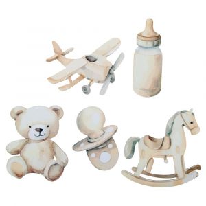 25 D&Eacute;CORATIONS TABLE CARTON LITTLE TEDDY 2.3-6CM - Neuf