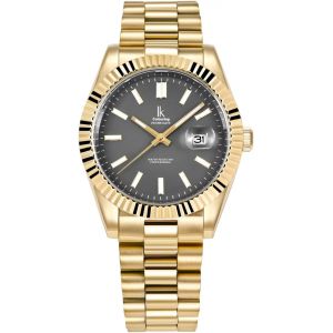 Eryi-Ik Montre Hommes Femmes Calendrier Bracelet Métal - Neuf