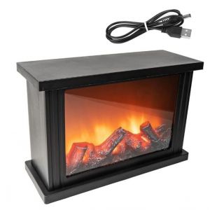 Cheminée Led, Cheminée Décorative, Électrique, [Alimentée Par Usb, Batterie Non Incluse], Sans Chauffage, Flamme Réaliste/Effet De Flamme - Neuf