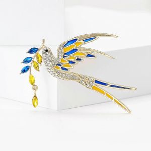 Style Unique &Eacute;mail Paix Colombe Broches Pour Les Femmes Ukraine Strass &Eacute;pi De Bl&eacute; &Eacute;pingles Bureau F&ecirc;te Ami Cadeaux Accessoires - Neuf