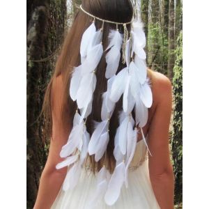 Bandeau Indien En Plumes Et Pompons Style Hippie, Vintage, Attrape-Rêves, Accessoire De Cheveux Pour Femmes Et Filles - Neuf