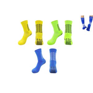 Lot De 3 Paires De Chaussettes De Yoga Antid&eacute;rapantes Pour Hommes - Bleues Et Vertes - Neuf