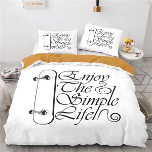 Parures De Lit Doux Confortable Housse De Couette Enfant Microfibre Housse Couette X Skateboard X Cm + X Taies D'oreiller Xcm - Neuf