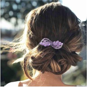 Barrette &Agrave; Cheveux En Strass Violet Pour Mariage - Accessoire Brillant Et D&eacute;coratif De Cheveux Pour Femme Et Fille - Violet - Neuf