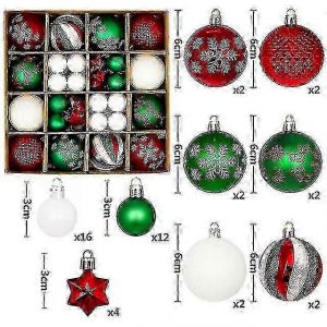 6cm Boule de No&euml;l D&eacute;coration de l'Arbre de No&euml;l Boule d'Ornement Pendentif Accroch&eacute; D&eacute;cor Joyeux No&euml;l D&eacute;coration de la Maison de la Nouvelle Ann&eacute;e - Neuf