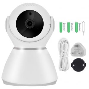 Camera IP WiFi HD 1080p, vision nocturne sans fil, moniteur pour bebe, panoramique et inclinaison, 100-240 V, Royaume-Uni - Neuf