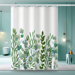 Rideau de douche anti-moisissure 180 x 200 cm, lavable en machine avec 12 crochets antirouille, style bohème en polyester (180 x 200 cm) - Neuf