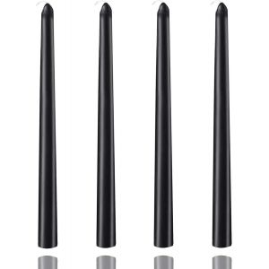 Kalanka-Lot De 4 Bougies Coniques De 25,4 Cm U2013 Bougies Coniques Métalliques En Spirale U2013 Non Parfumées Sans Gouttes Et Sans Fumée U2013 Décoration D'intérieur (25,4 Cm, Noir) - Neuf