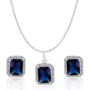 Meimie-Ensembles De Bijoux Demariage Pourmariée Bijoux De Demo Lle D'honneur Collier Pendentif Et Boucles D'oreilles Parure De Bijoux Pour Femme Et Fille - Neuf